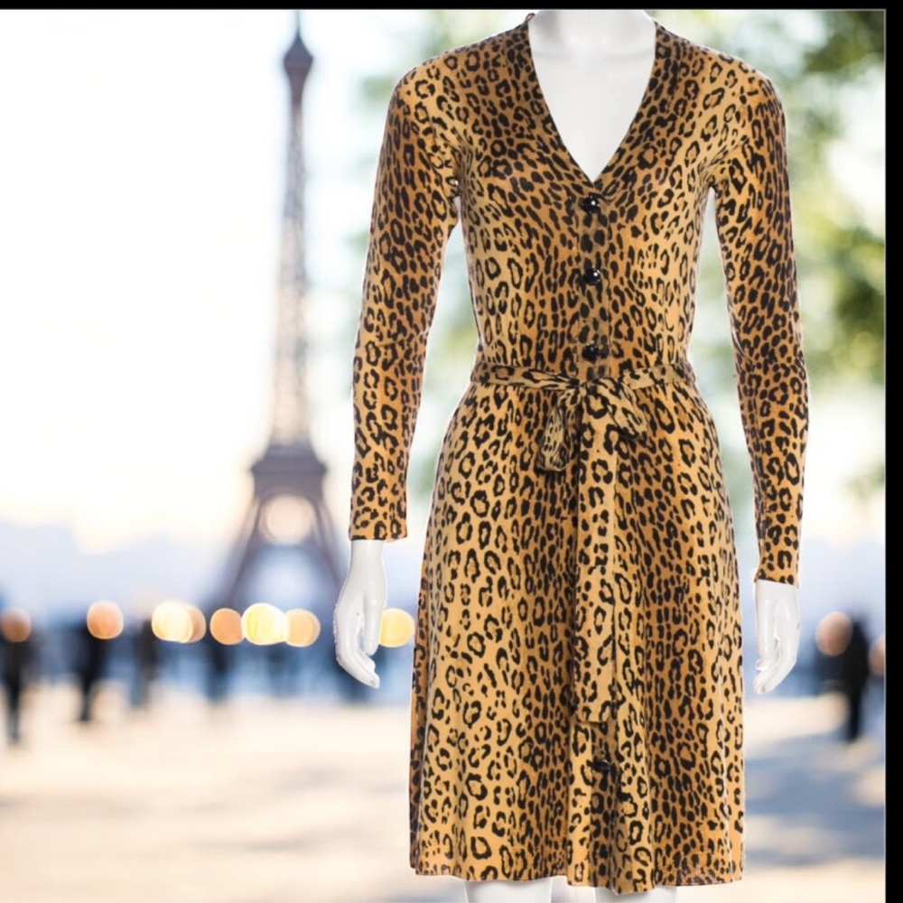 Milly New York (BNWT)Leopard Print
Merino Wool Sweater Dress M